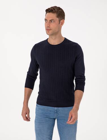 Laciver Slim Fit Bisiklet Yaka Triko Kazak
