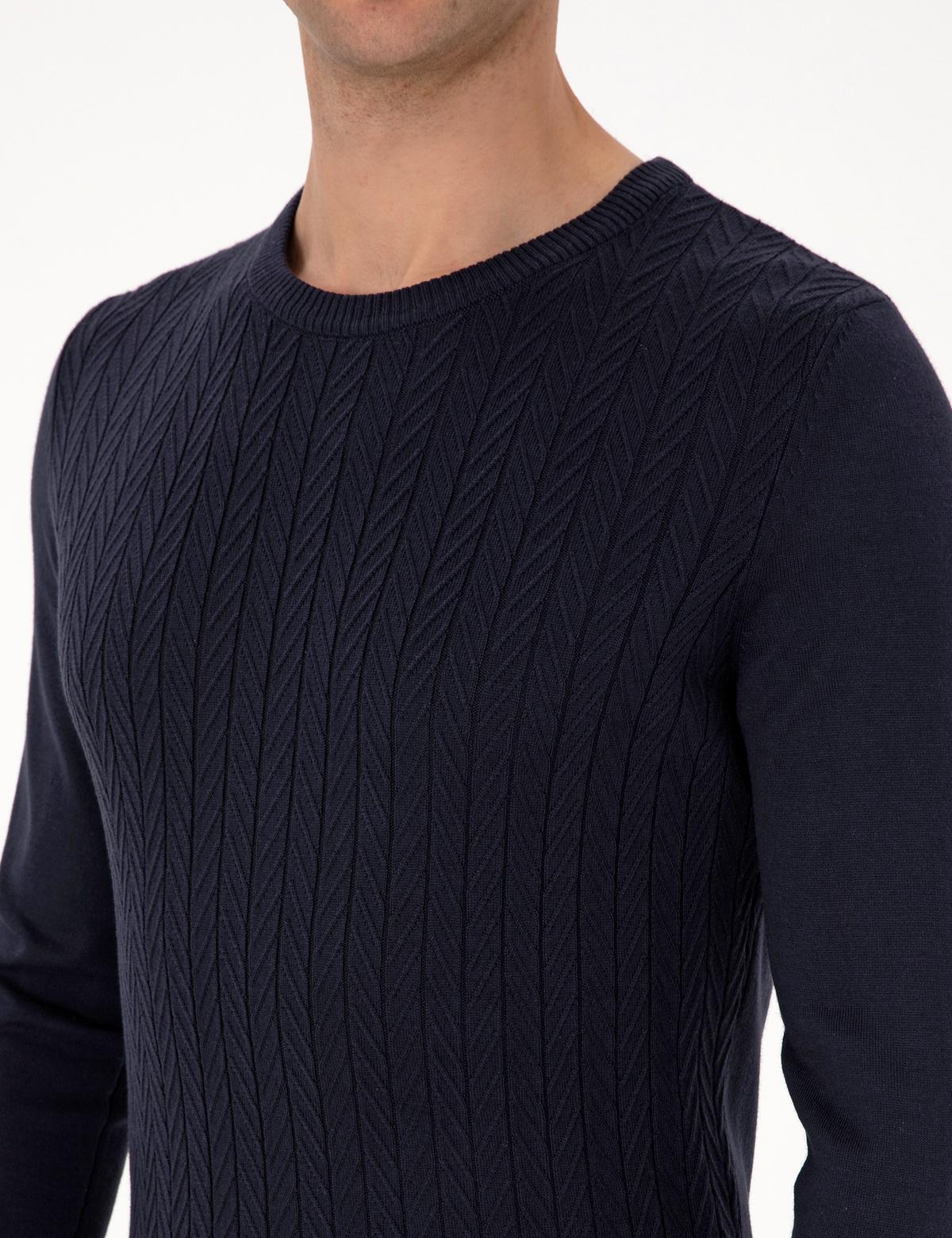 Laciver Slim Fit Bisiklet Yaka Triko Kazak - 50315717018