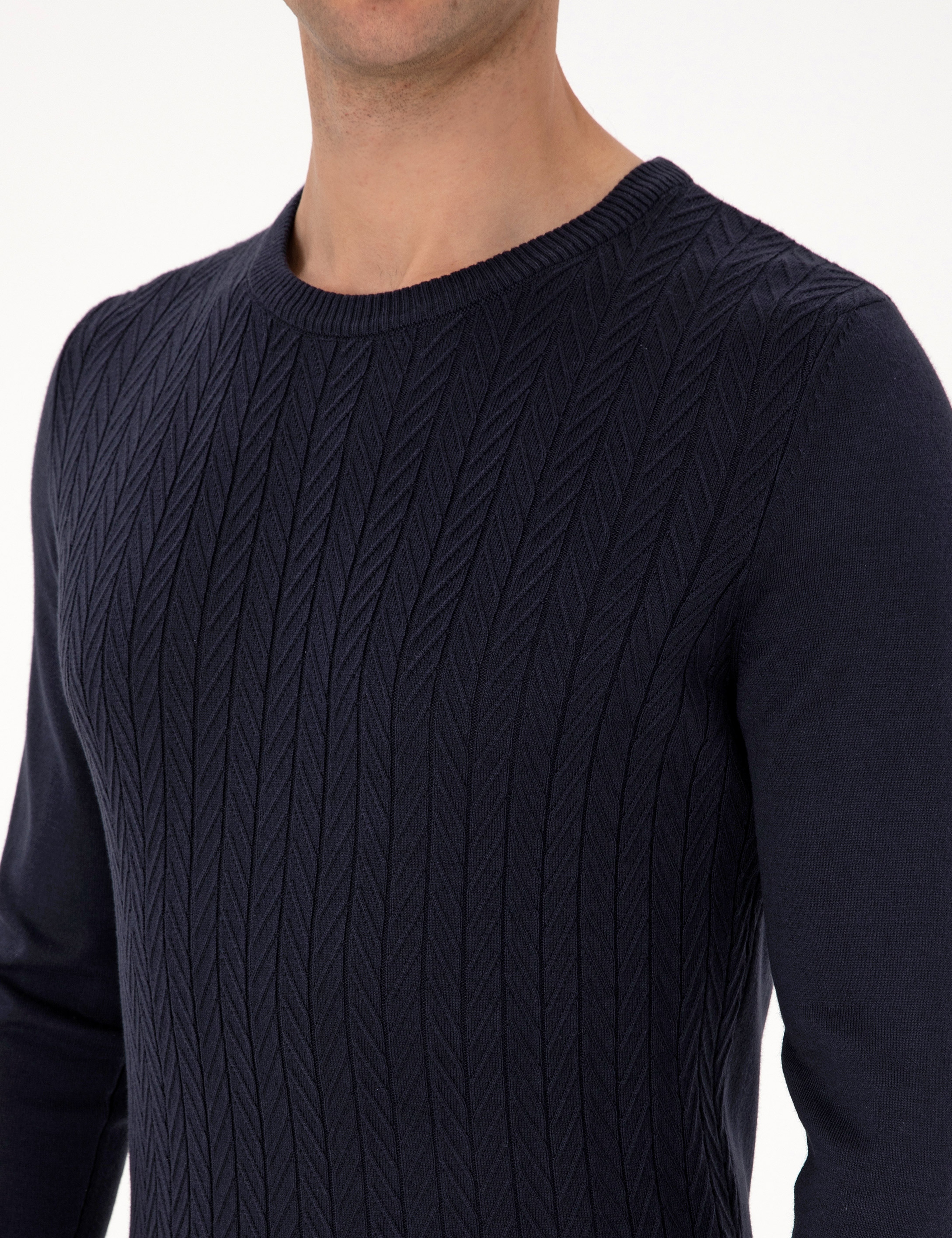 Laciver Slim Fit Bisiklet Yaka Triko Kazak