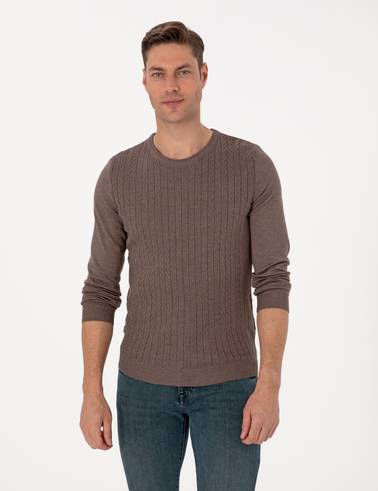 Vizon Slim Fit Bisiklet Yaka Triko Kazak