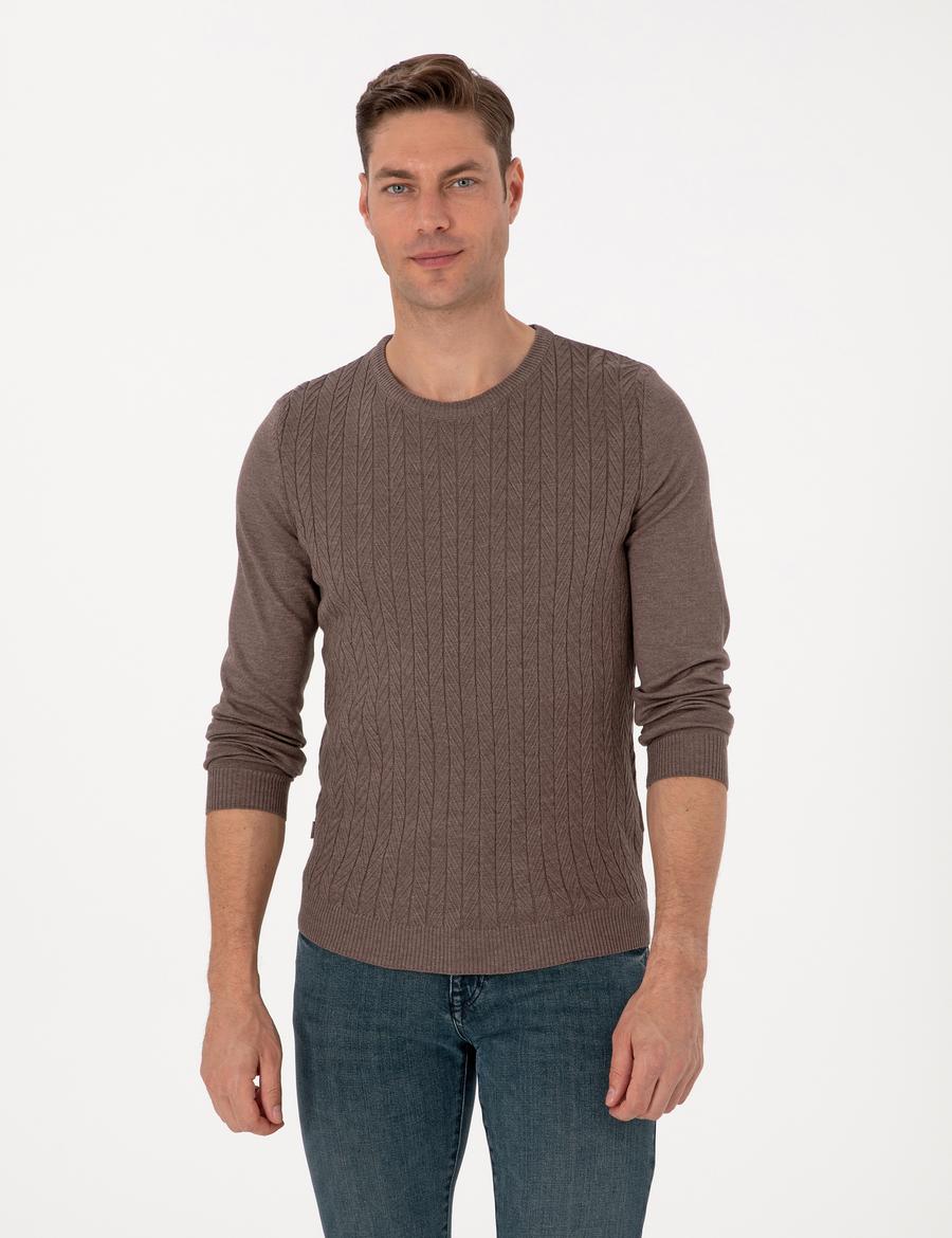 Vizon Slim Fit Bisiklet Yaka Triko Kazak