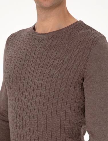 Vizon Slim Fit Bisiklet Yaka Triko Kazak