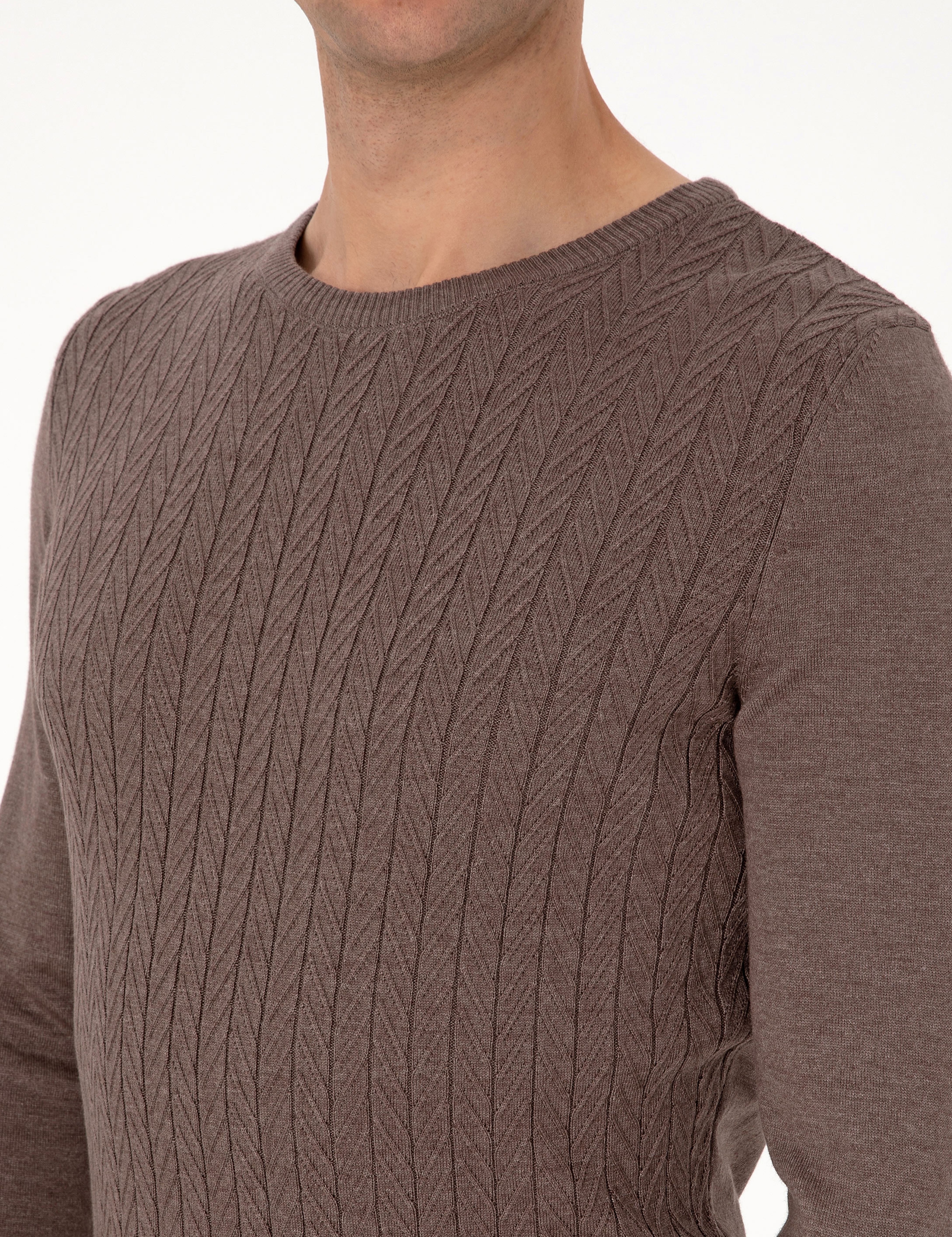 Vizon Slim Fit Bisiklet Yaka Triko Kazak
