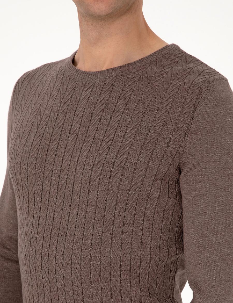 Vizon Slim Fit Bisiklet Yaka Triko Kazak