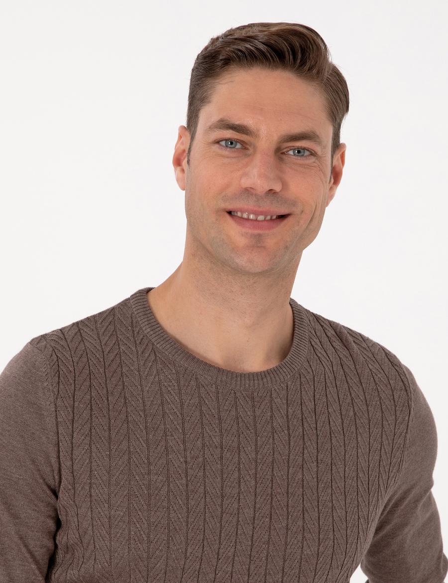 Vizon Slim Fit Bisiklet Yaka Triko Kazak