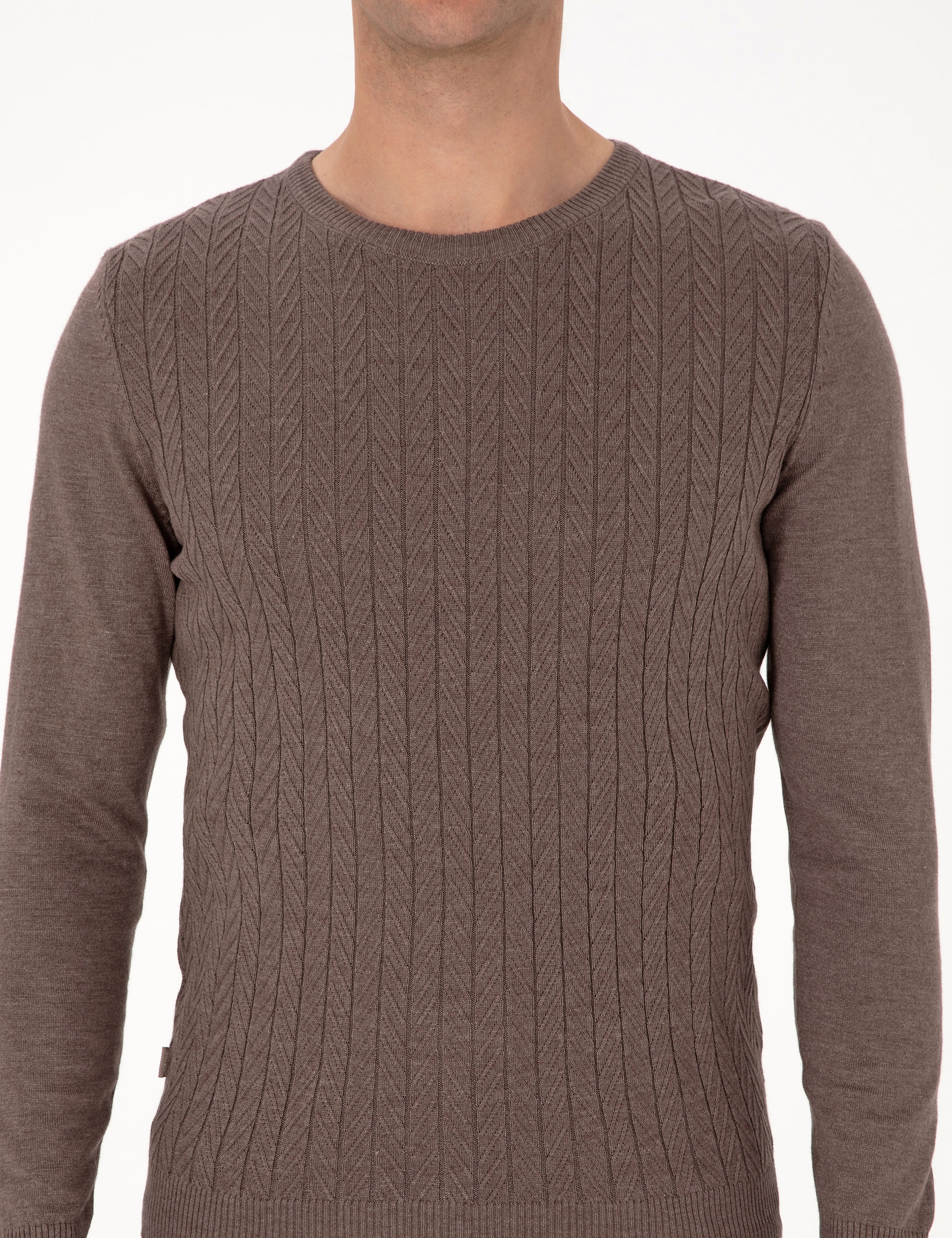 Vizon Slim Fit Bisiklet Yaka Triko Kazak - Image 6
