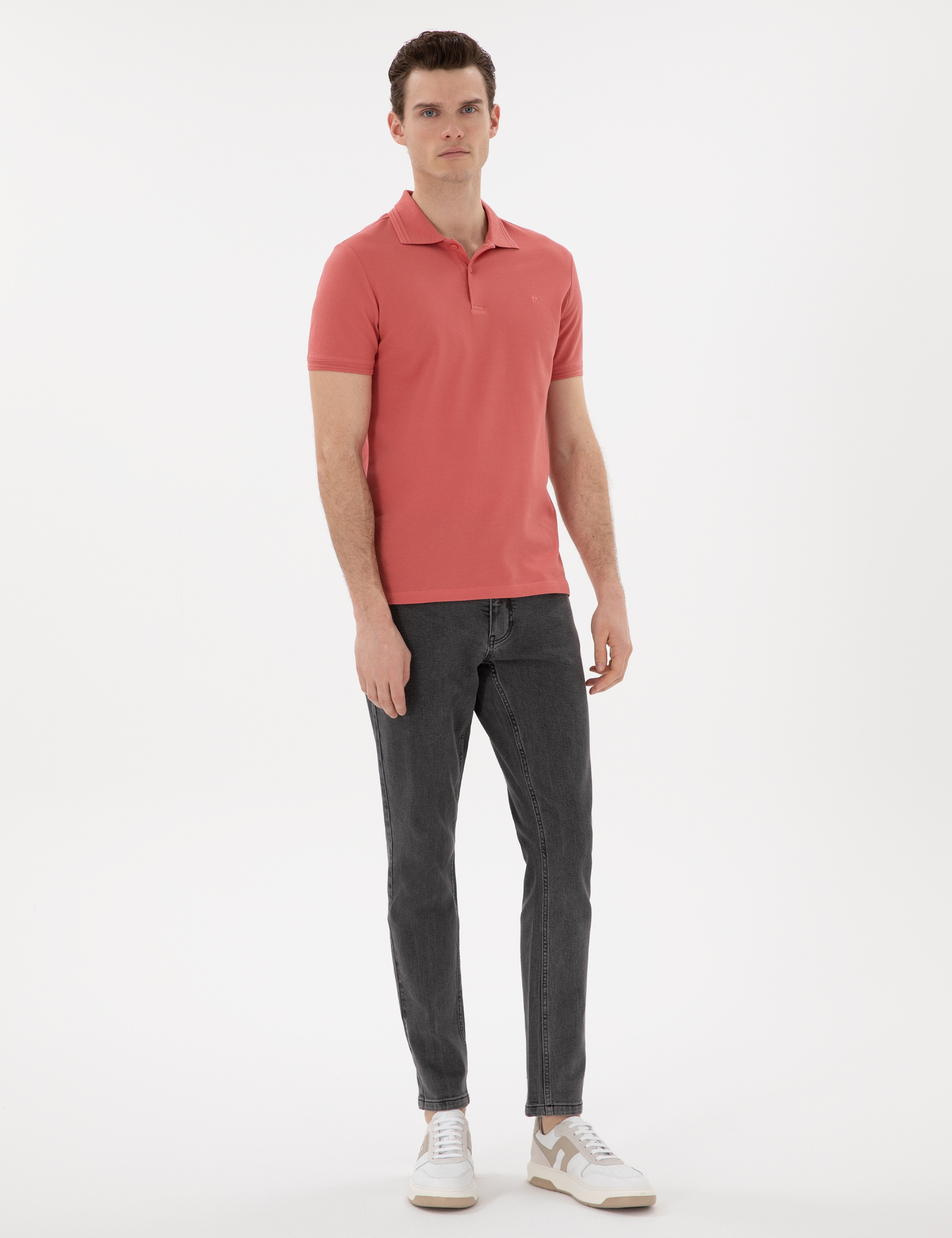 Mercan Slim Fit %100 Pamuk Polo Yaka Basic Tişört - Image 4