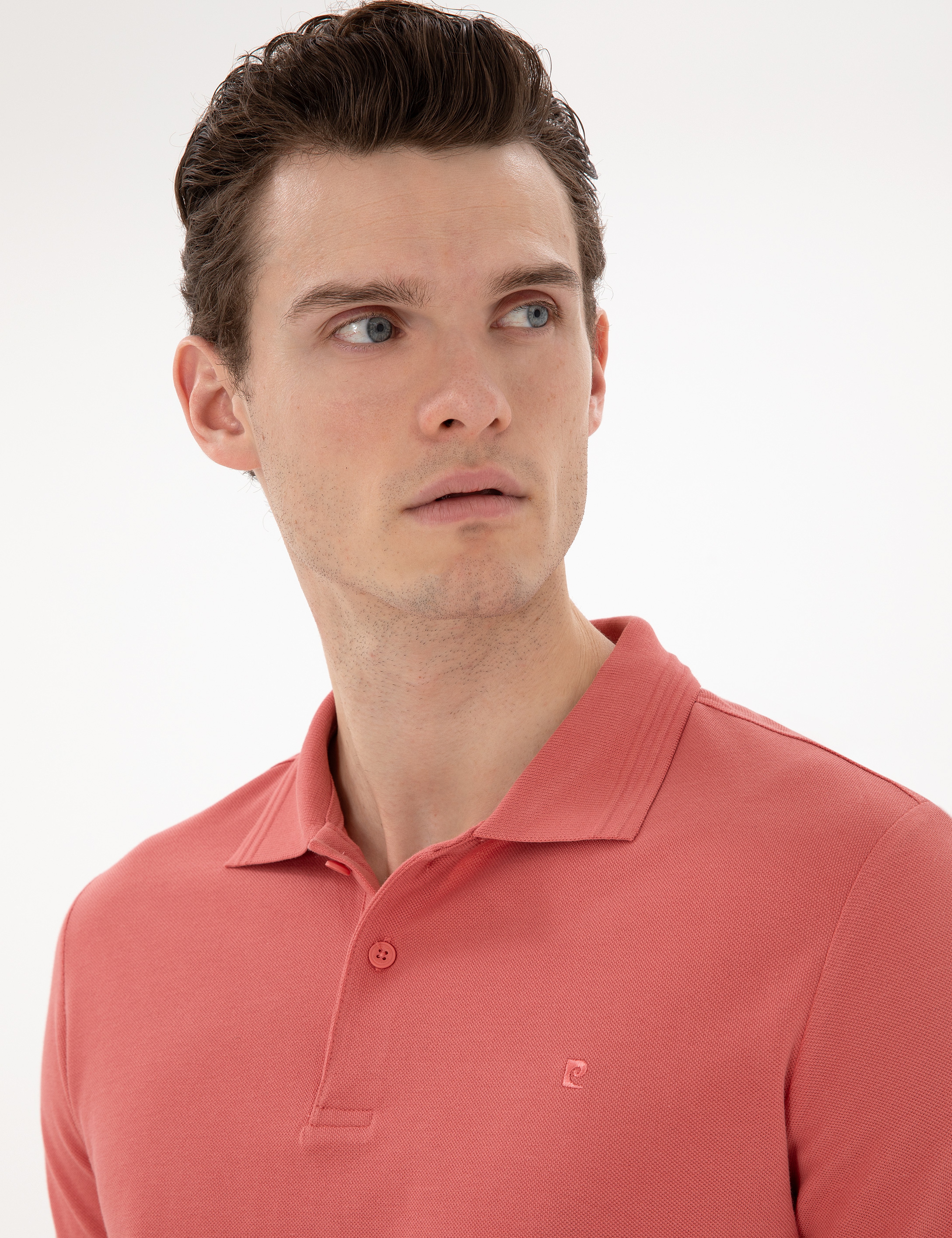 Mercan Slim Fit %100 Pamuk Polo Yaka Basic Tişört - Image 2
