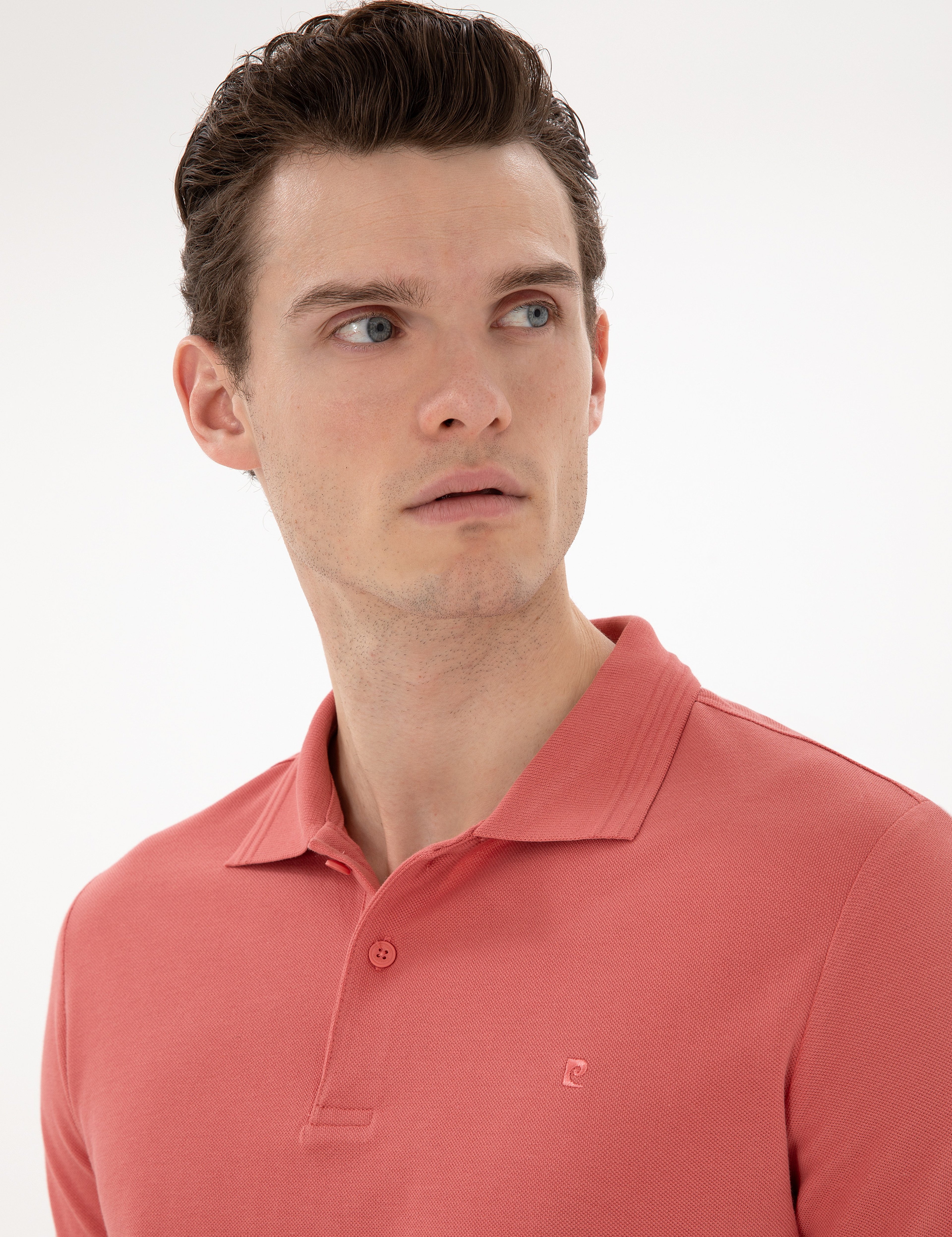Mercan Slim Fit %100 Pamuk Polo Yaka Basic Tişört