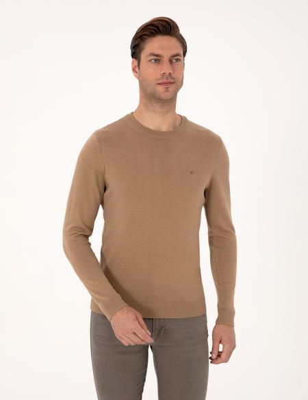 Camel Slim Fit Bisiklet Yaka Basic Triko Kazak - 50314192195