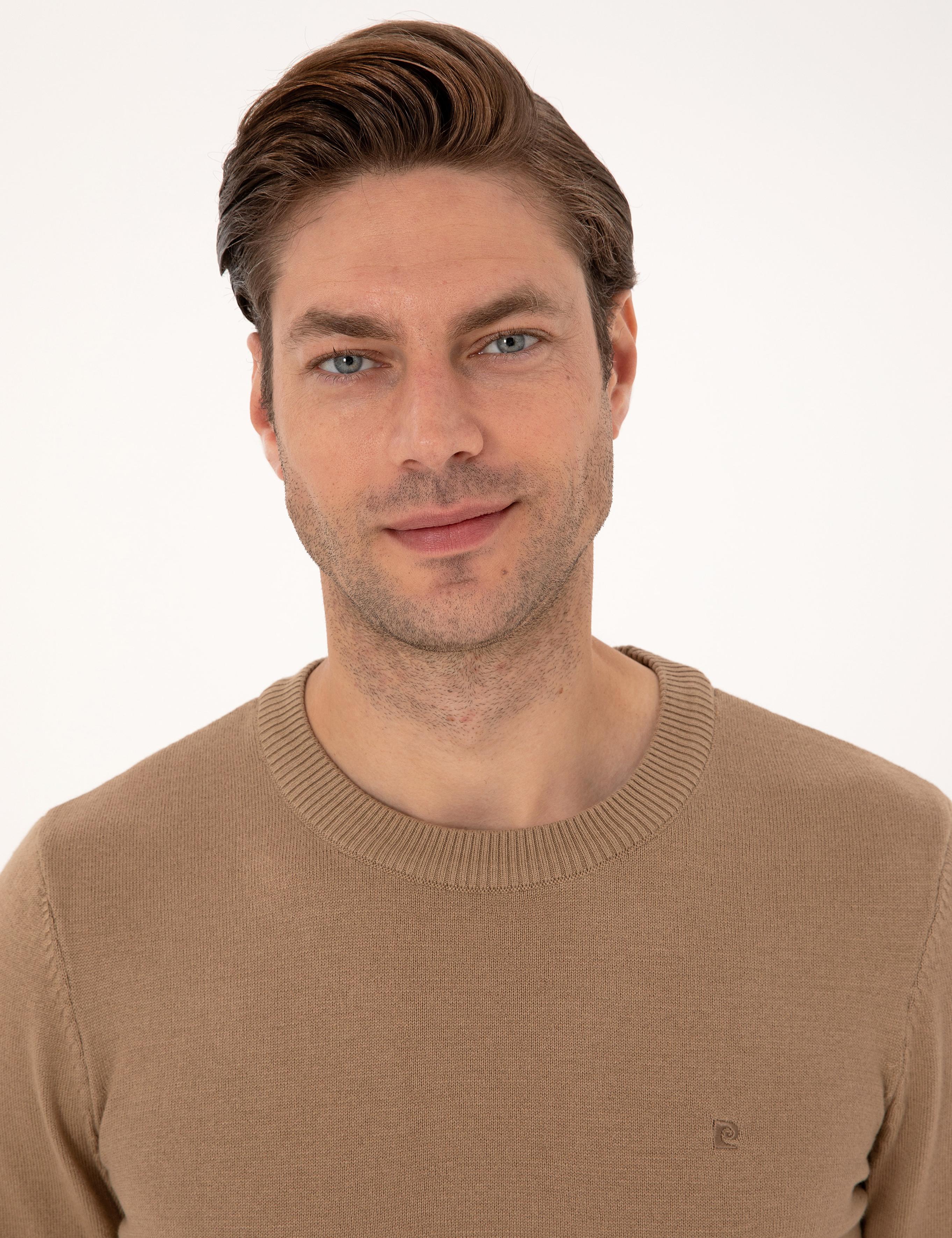 Camel Slim Fit Bisiklet Yaka Basic Triko Kazak