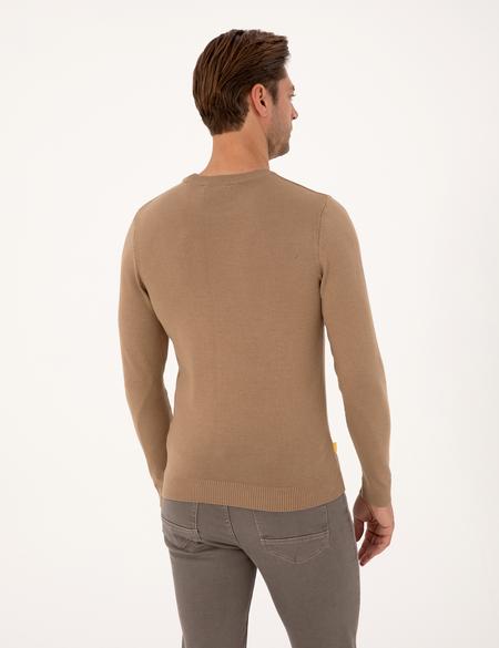 Camel Slim Fit Bisiklet Yaka Basic Triko Kazak - 50314192195