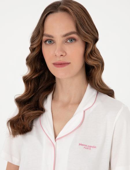 Krem Kısakollu Gömlek Pijama Takımı - 50319050007