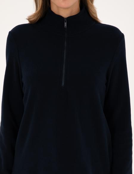 Lacivert Comfort Fit Fermuarlı Polar Sweatshirt - 50316333034