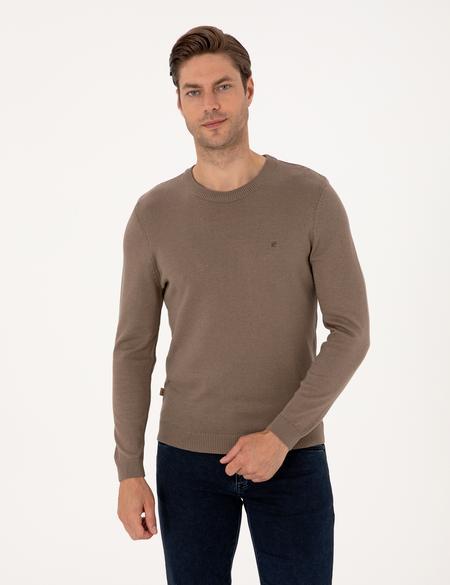 Vizon Melanj Slim Fit Bisiklet Yaka Basic Triko Kazak - 50314192078