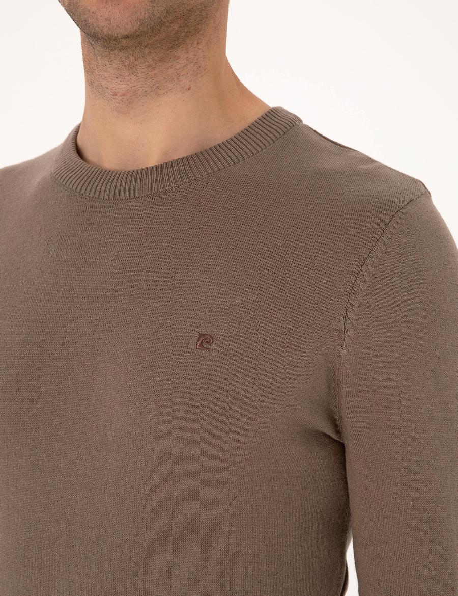 Vizon Melanj Slim Fit Bisiklet Yaka Basic Triko Kazak