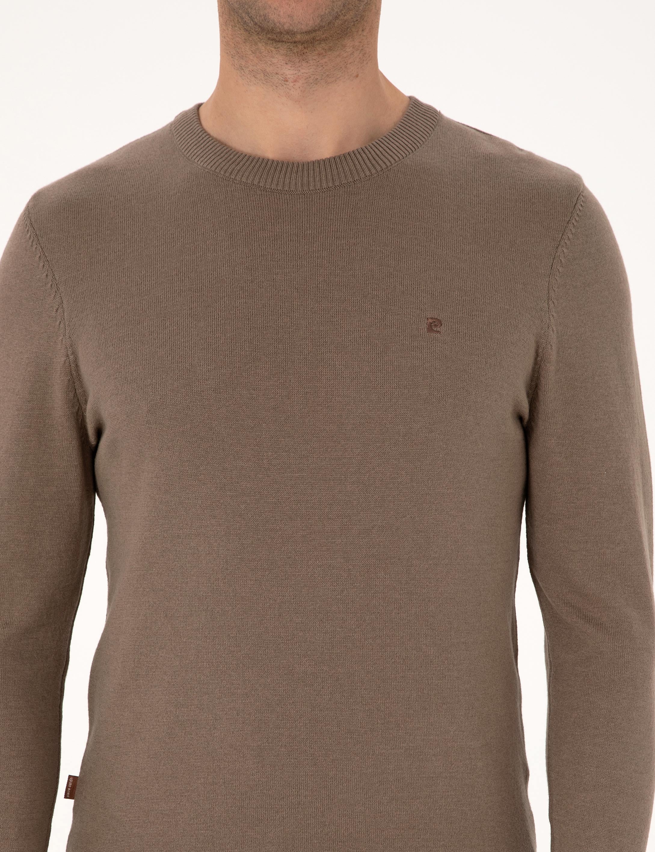 Vizon Melanj Slim Fit Bisiklet Yaka Basic Triko Kazak