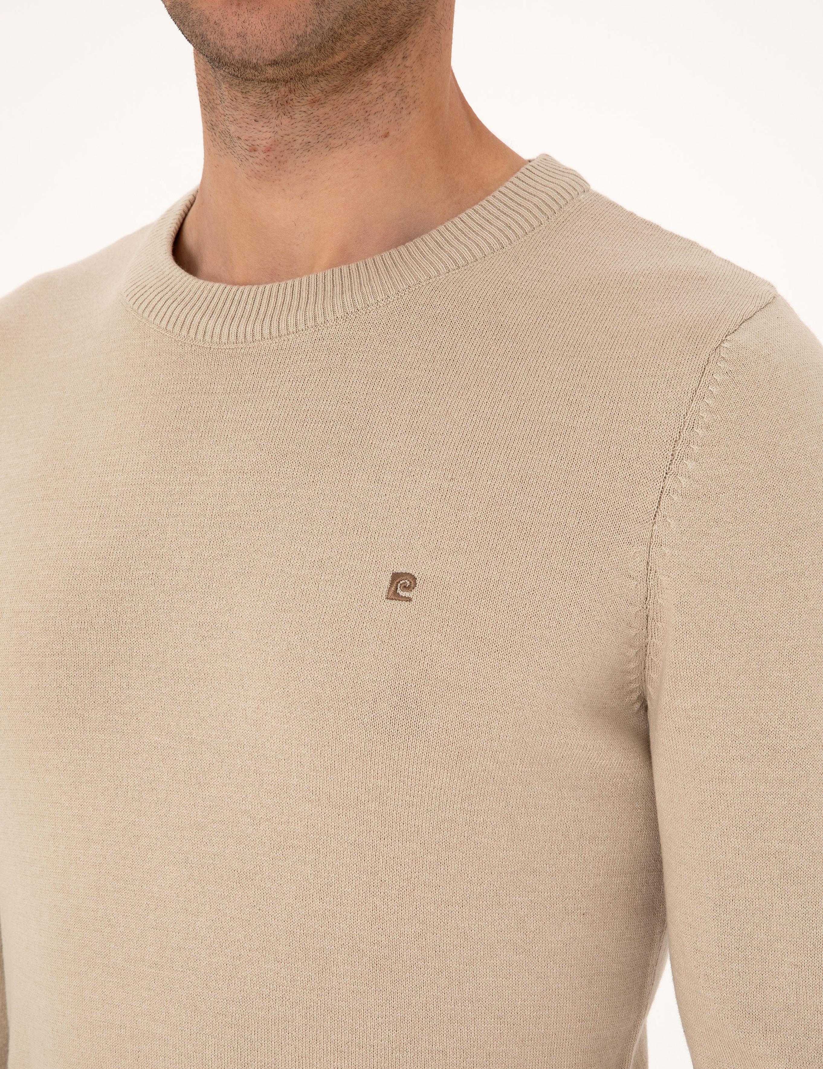 Kum Melanj Slim Fit Bisiklet Yaka Basic Triko Kazak