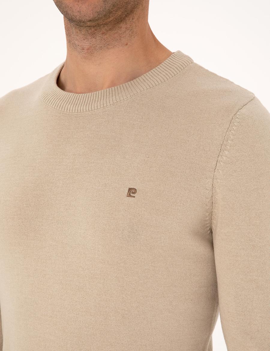 Kum Melanj Slim Fit Bisiklet Yaka Basic Triko Kazak