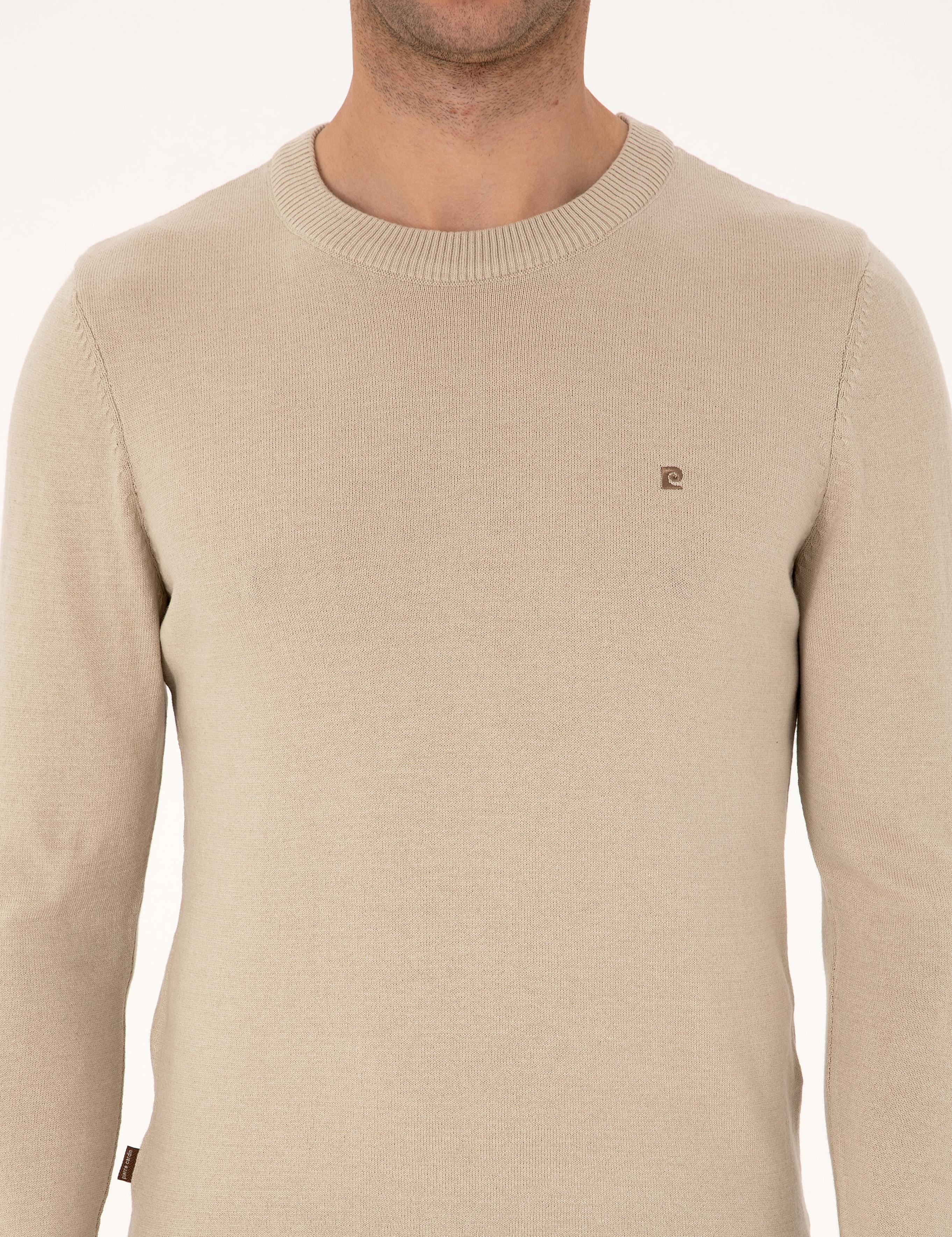 Kum Melanj Slim Fit Bisiklet Yaka Basic Triko Kazak