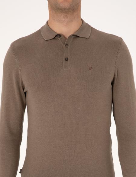 Vizon Melanj Slim Fit Polo Yaka Basic Triko Kazak - 50314189017