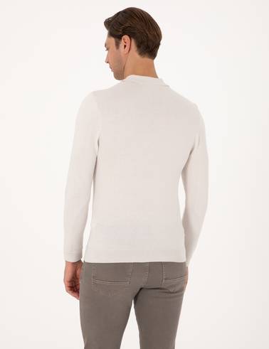 Taş Slim Fit Polo Yaka Basic Triko Kazak