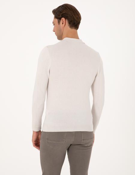 Taş Slim Fit Polo Yaka Basic Triko Kazak - 50314189077