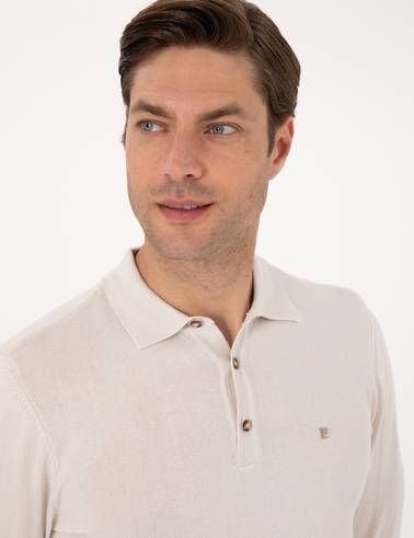 Taş Slim Fit Polo Yaka Basic Triko Kazak