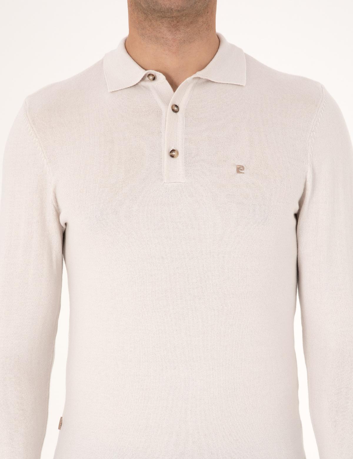 Taş Slim Fit Polo Yaka Basic Triko Kazak - 50314189077