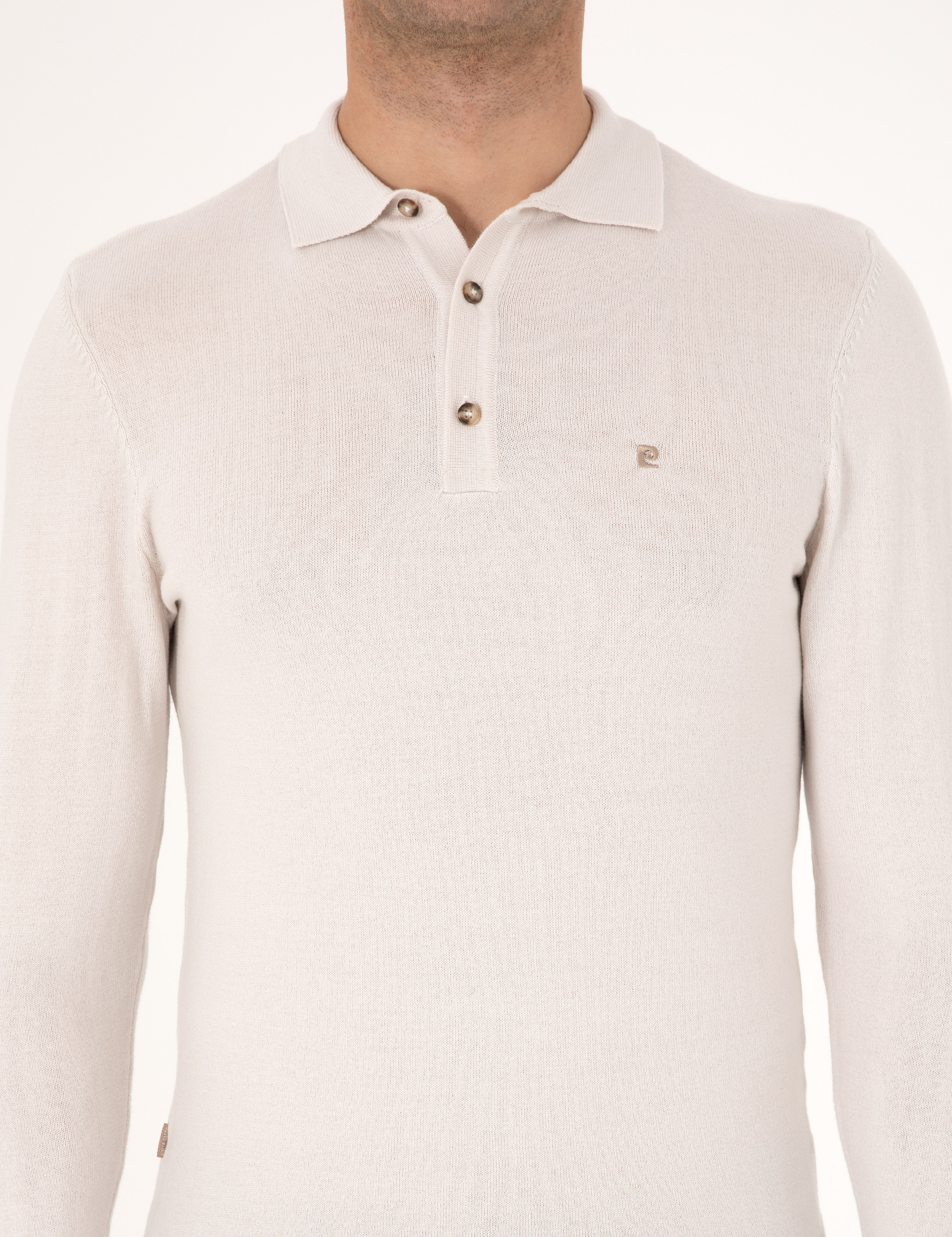 Taş Slim Fit Polo Yaka Basic Triko Kazak - Image 6