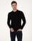 Siyah Slim Fit Polo Yaka Basic Triko Kazak