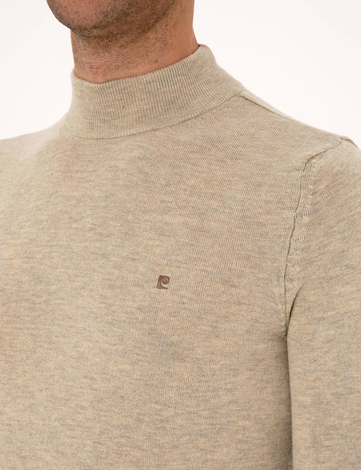 Kum Melanj Slim Fit Yarım Balıkçı Yaka Basic Triko Kazak - 50314176174