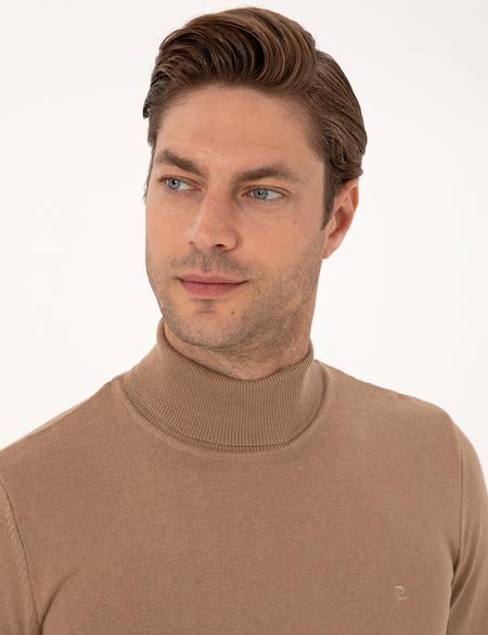 Camel Slim Fit Balıkçı Yaka Basic Triko Kazak - 50314202133