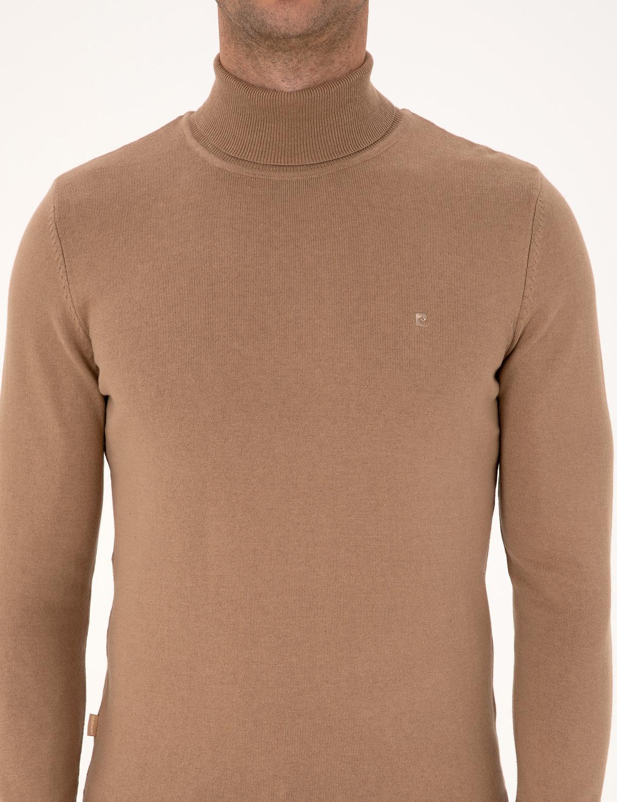 Camel Slim Fit Balıkçı Yaka Basic Triko Kazak - 50314202133