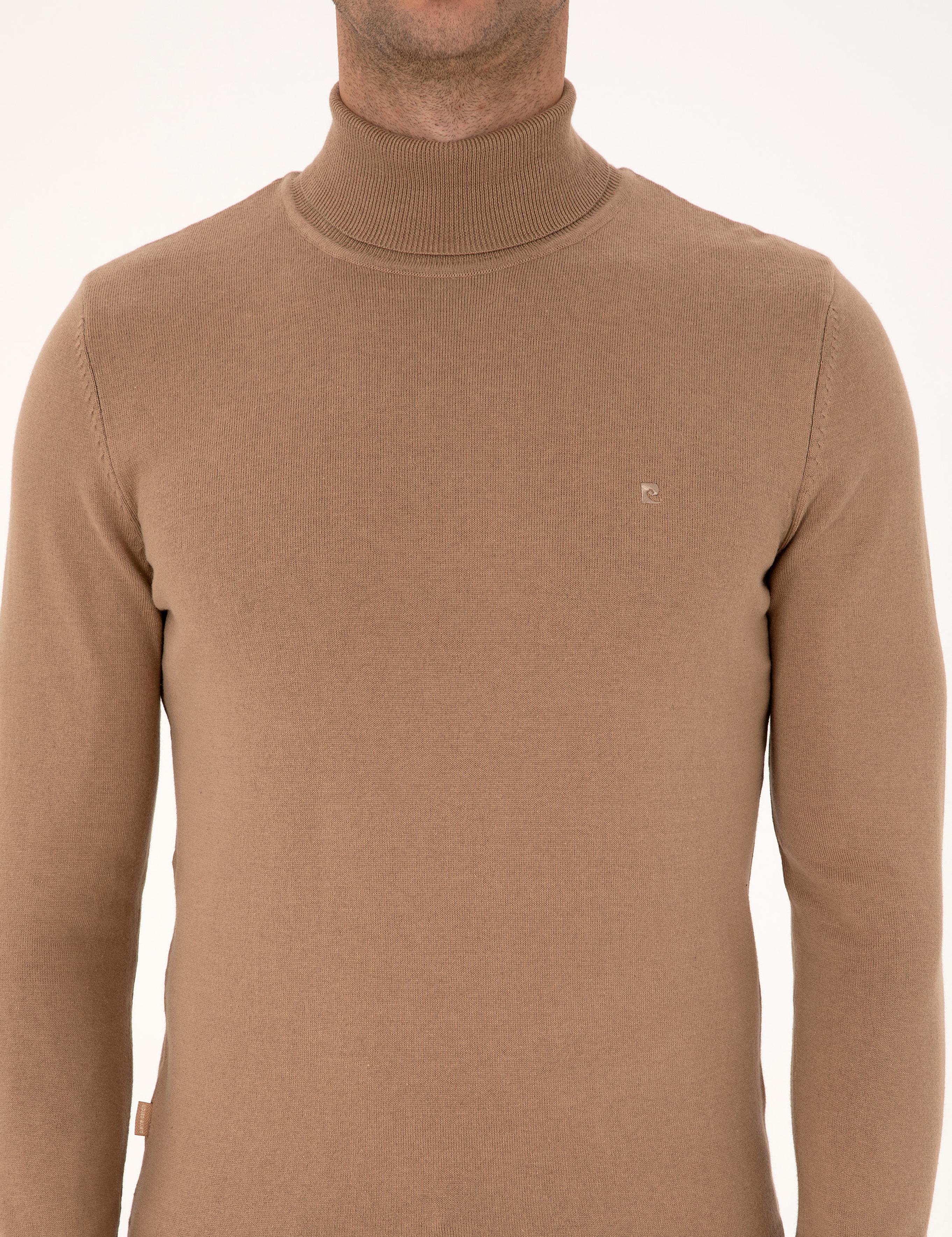 Camel Slim Fit Balıkçı Yaka Basic Triko Kazak