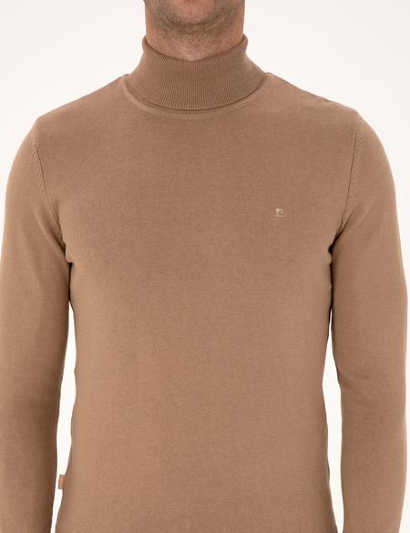 Camel Slim Fit Balıkçı Yaka Basic Triko Kazak - 50314202133