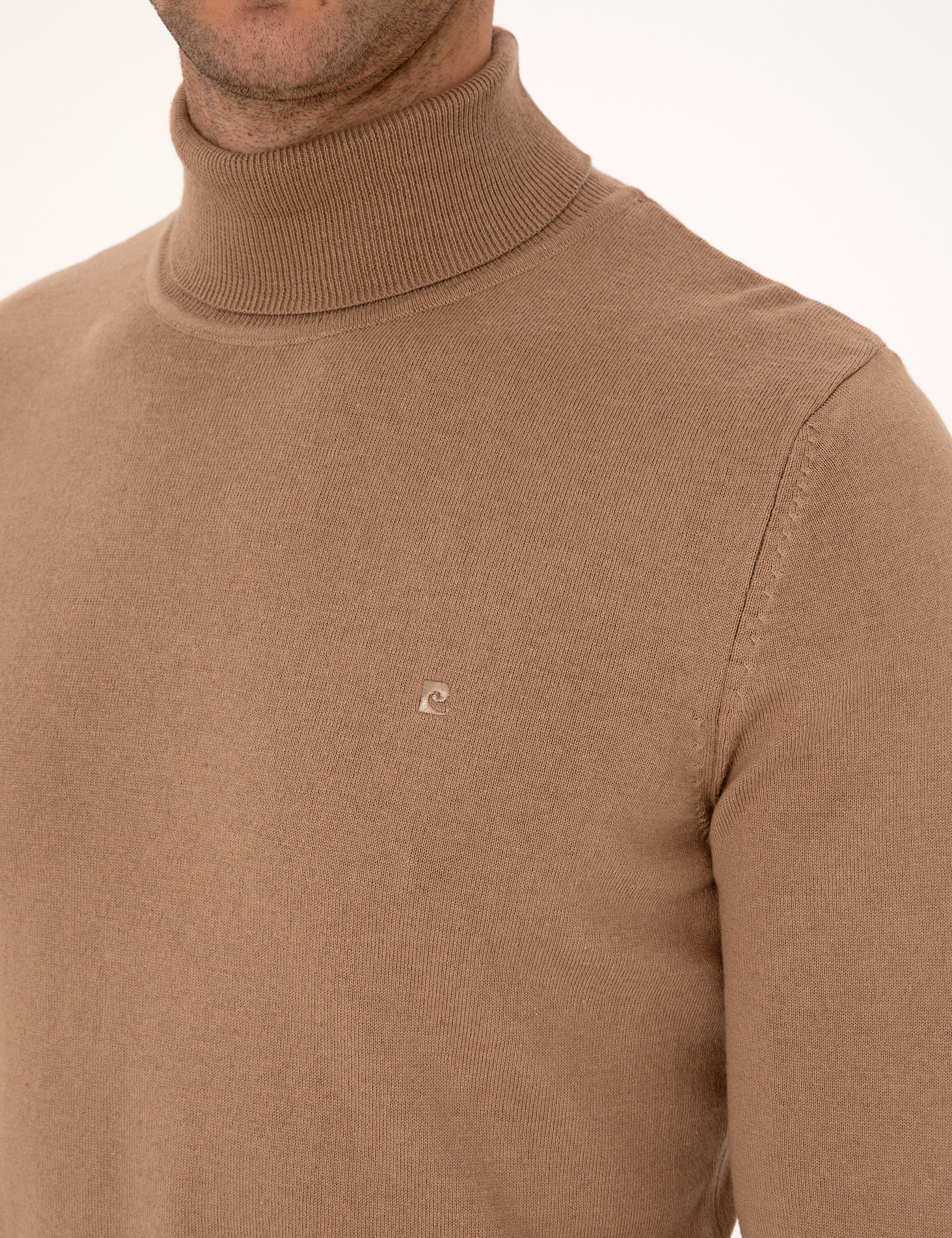 Camel Slim Fit Balıkçı Yaka Basic Triko Kazak