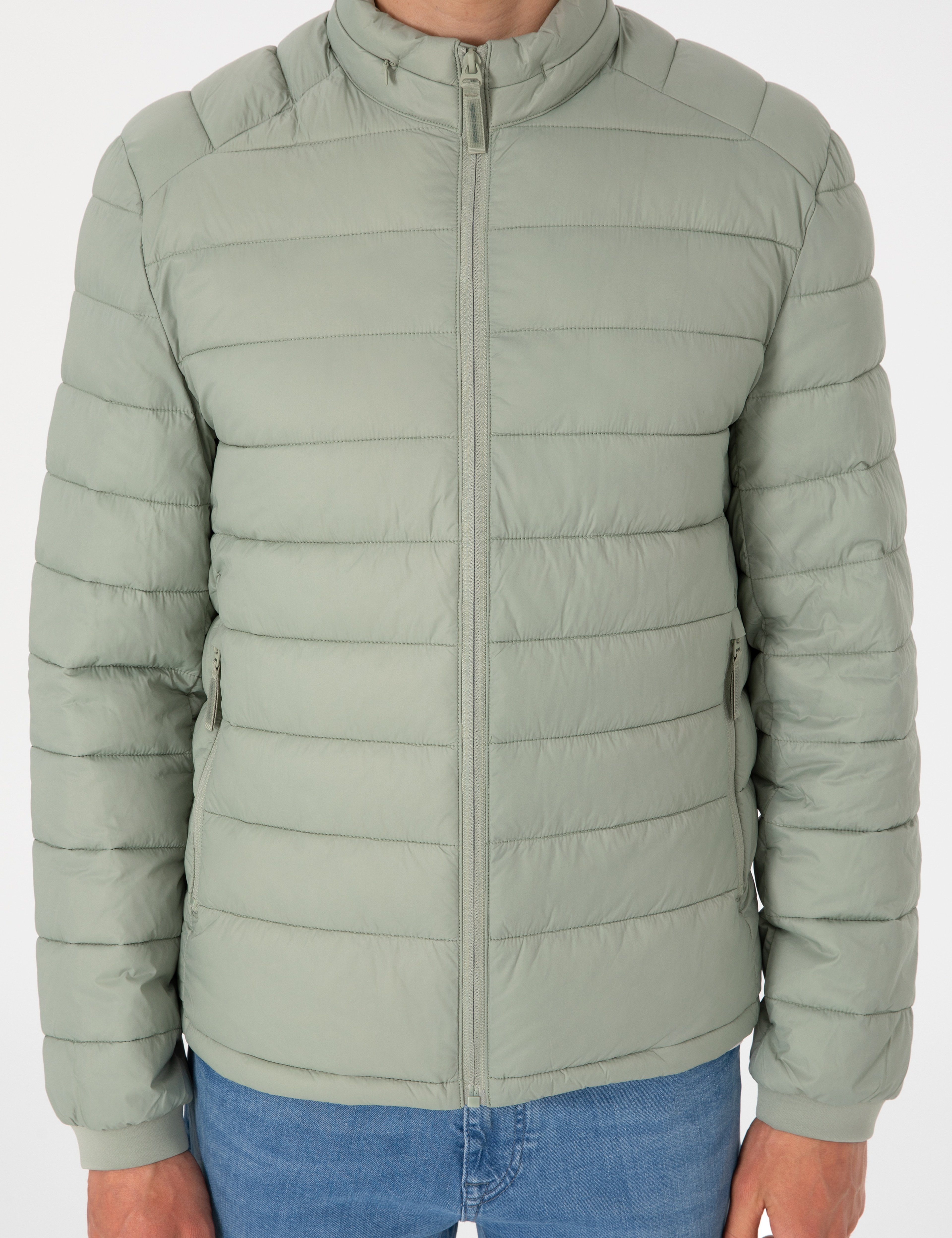 Yeşil Cropped Slim Mont