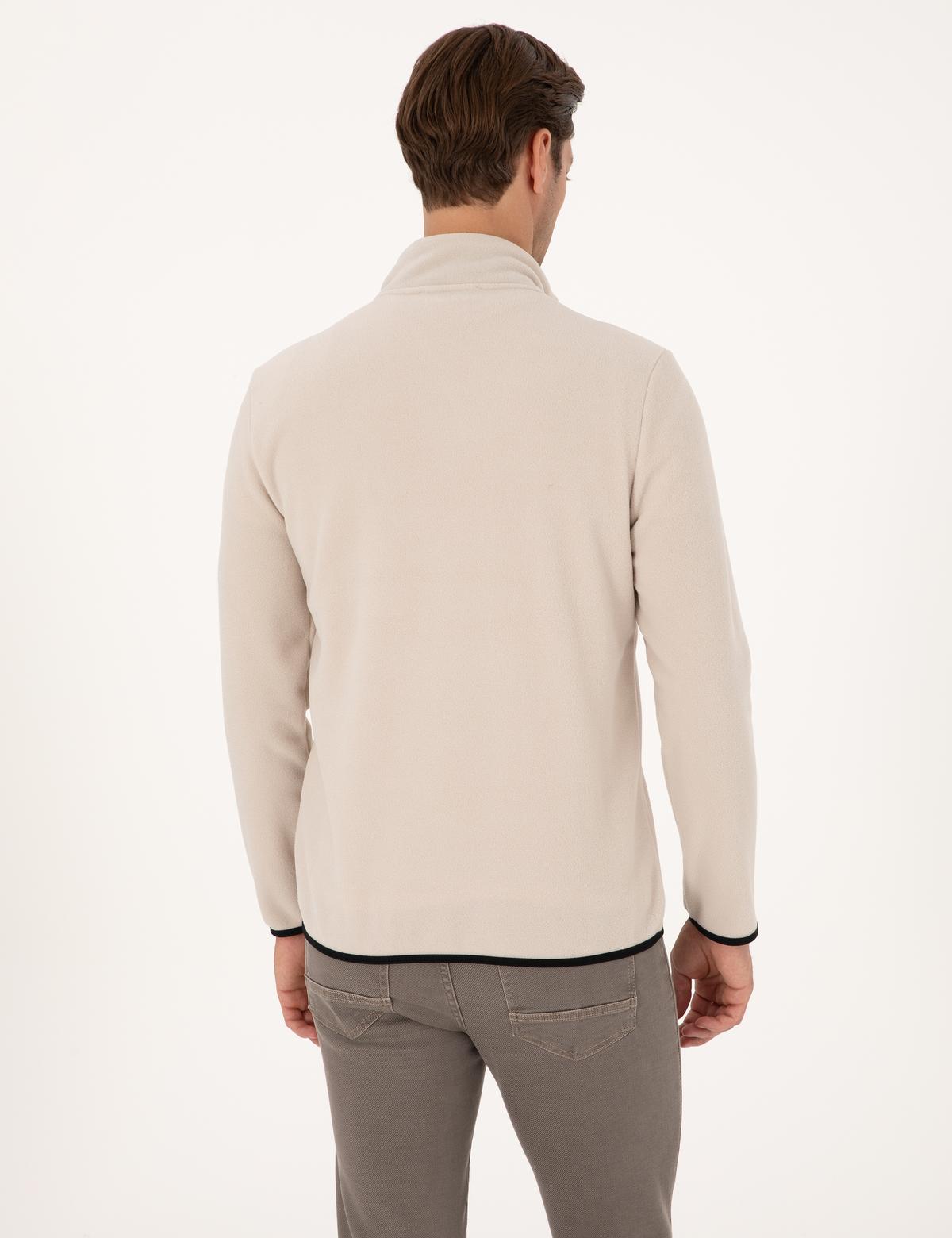 Taş Regular Fit Yarım Fermuarlı Polar Sweatshirt - 50314056040