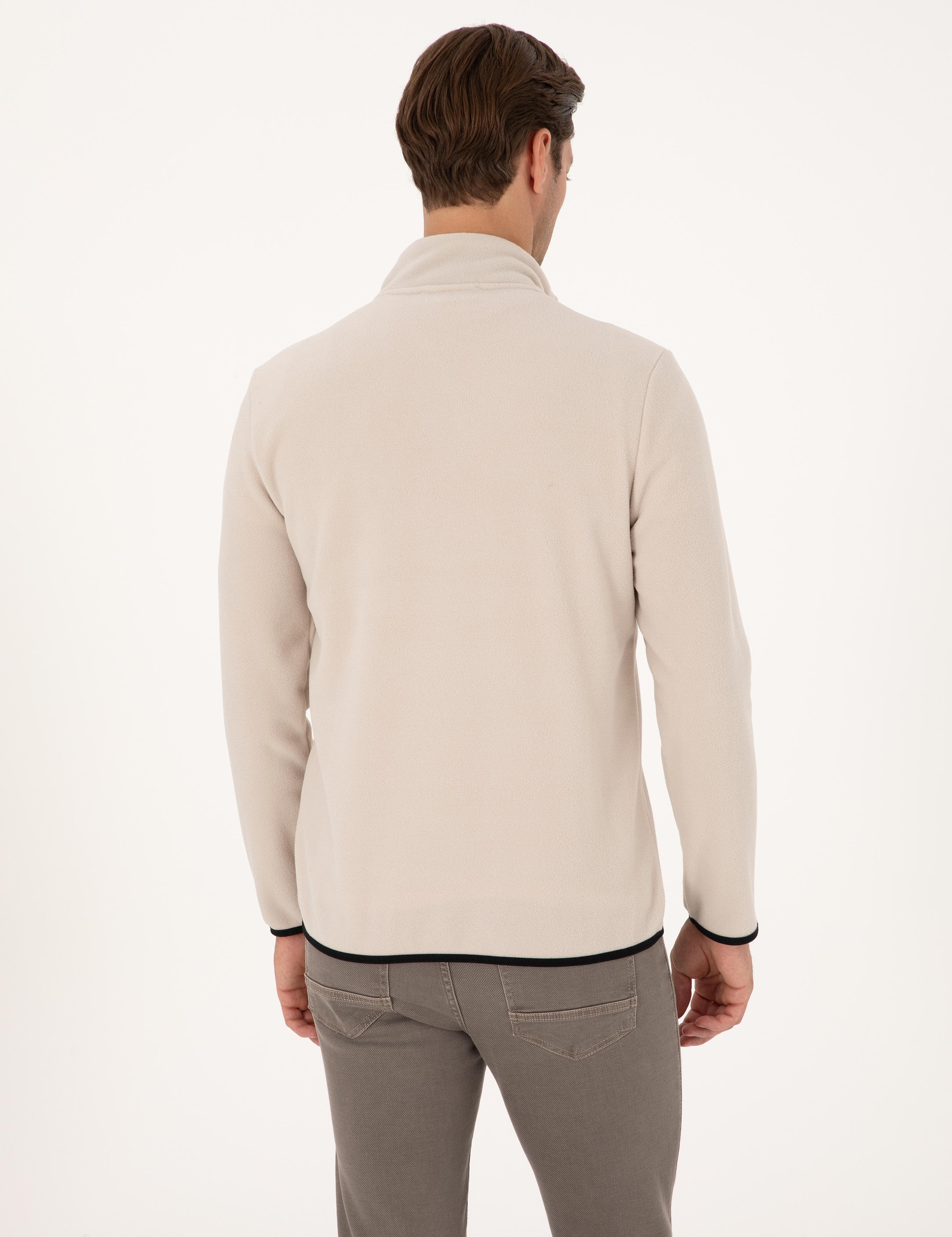 Taş Regular Fit Yarım Fermuarlı Polar Sweatshirt