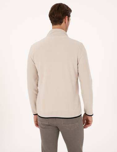 Taş Regular Fit Yarım Fermuarlı Polar Sweatshirt