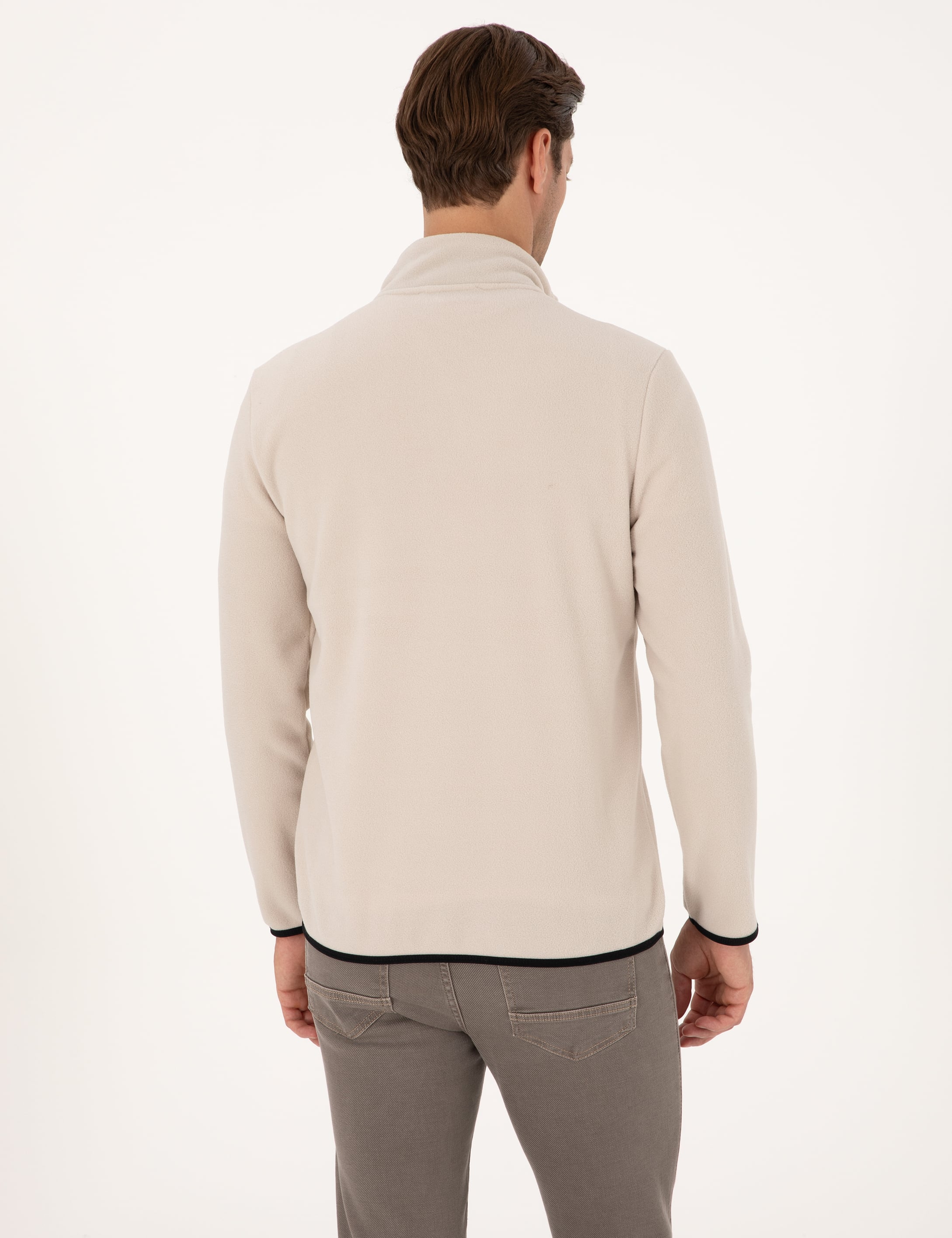 Taş Regular Fit Yarım Fermuarlı Polar Sweatshirt - Image 5