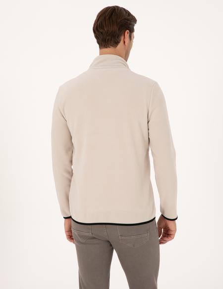 Taş Regular Fit Yarım Fermuarlı Polar Sweatshirt - 50314056040