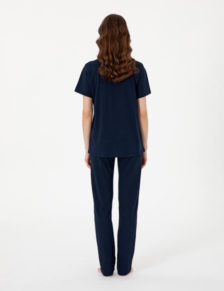 Lacivert Kısakollu Gömlek Pijama Takımı - 50319050005