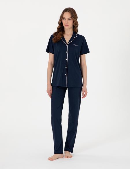 Lacivert Kısakollu Gömlek Pijama Takımı - 50319050005
