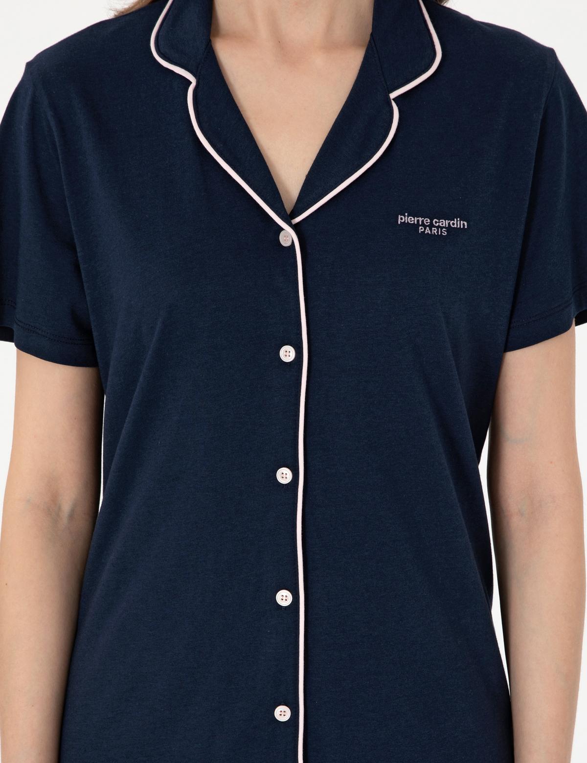 Lacivert Kısakollu Gömlek Pijama Takımı - 50319050005