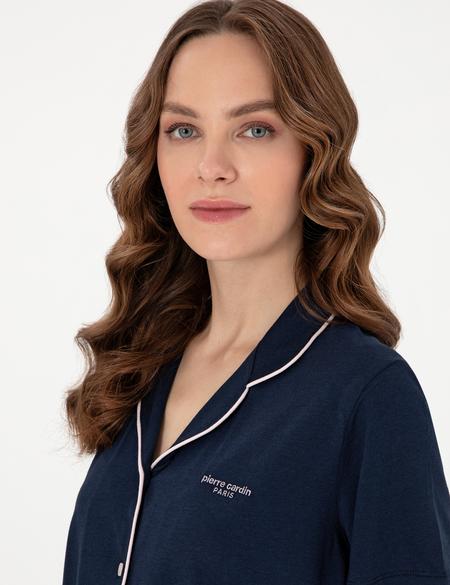 Lacivert Kısakollu Gömlek Pijama Takımı - 50319050005