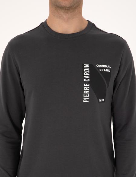 Antrasit Regular Fit Bisiklet Yaka Sweatshirt - 50317750035