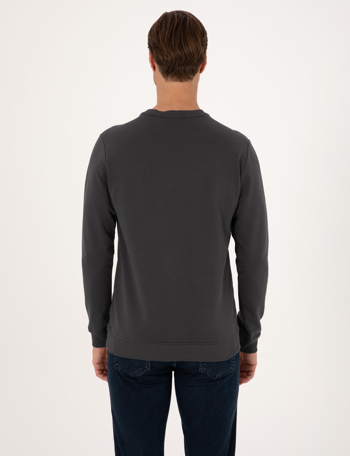 Antrasit Regular Fit Bisiklet Yaka Sweatshirt - 50317750035