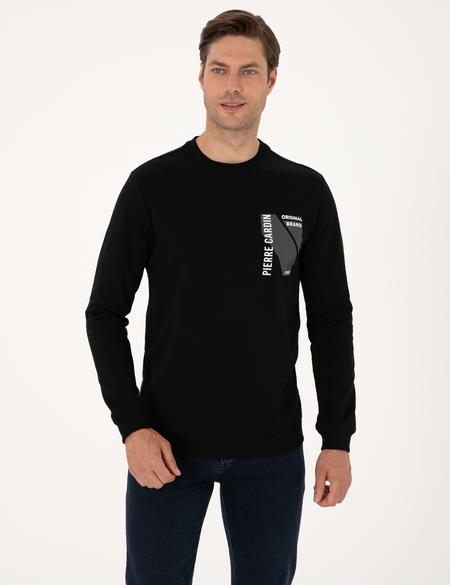 Siyah Regular Fit Bisiklet Yaka Sweatshirt - 50317750005